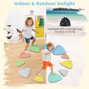 Set of 11 Stepping Stones for Kids Non-Slip Balance Stones with Storage Bag-Set of 11 view 7