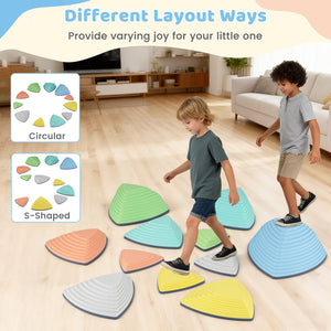 Set of 11 Stepping Stones for Kids Non-Slip Balance Stones with Storage Bag-Set of 11 view 9
