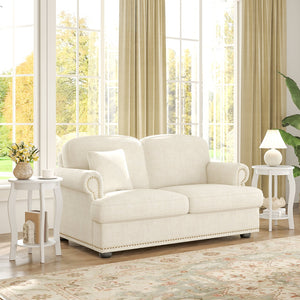 Set of 2 15 Inch 2-Tier Round End Table with Storage Shelf-White view 2