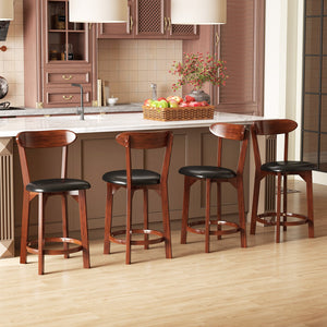 Set of 2 24 Inch Modern Armless Upholstered Cushioned Seat Island Dining Chairs for Kitchen view 2