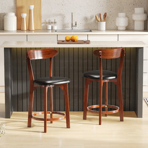 Set of 2 24 Inch Modern Armless Upholstered Cushioned Seat Island Dining Chairs for Kitchen view 3