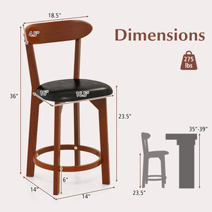 Set of 2 24 Inch Modern Armless Upholstered Cushioned Seat Island Dining Chairs for Kitchen view 4