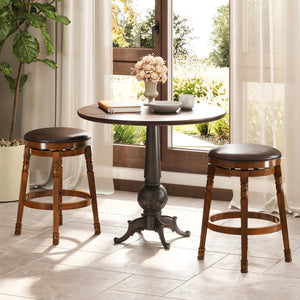 Set of 2 24-Inch Swivel Leather Padded Bar Dining Stools view 3