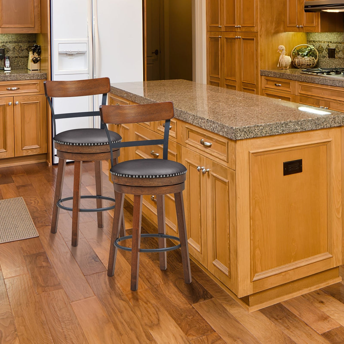 Set of 2 25.5 Inch Swivel Counter Height Bar Stool view 2