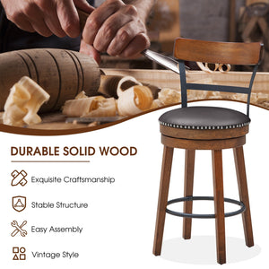 Set of 2 25.5 Inch Swivel Counter Height Bar Stool view 5
