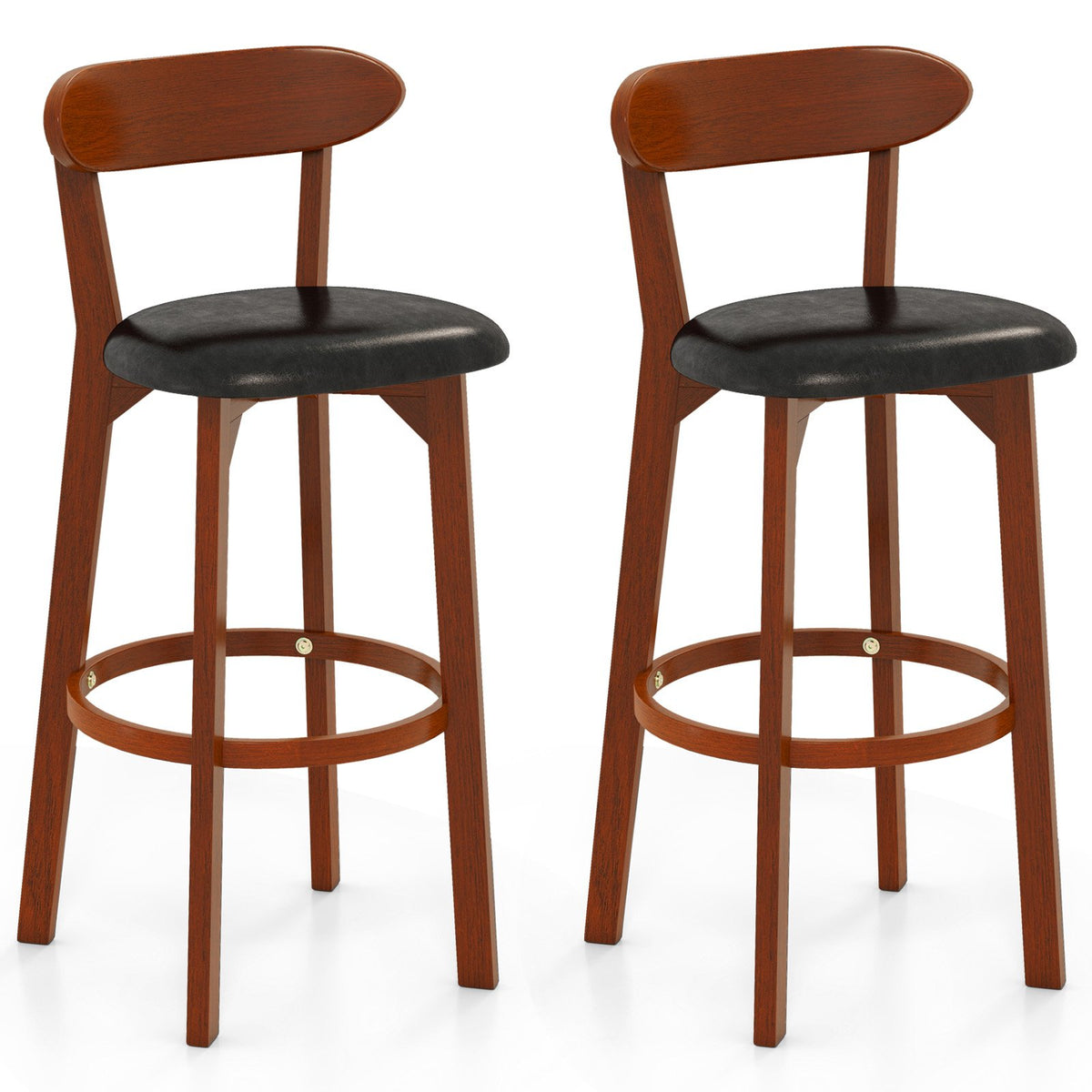 Set of 2 29 Inch Modern Armless Upholstered Cushioned Seat Island Dining Chairs for Kitchen