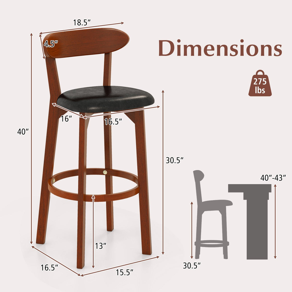Set of 2 29 Inch Modern Armless Upholstered Cushioned Seat Island Dining Chairs for Kitchen view 4