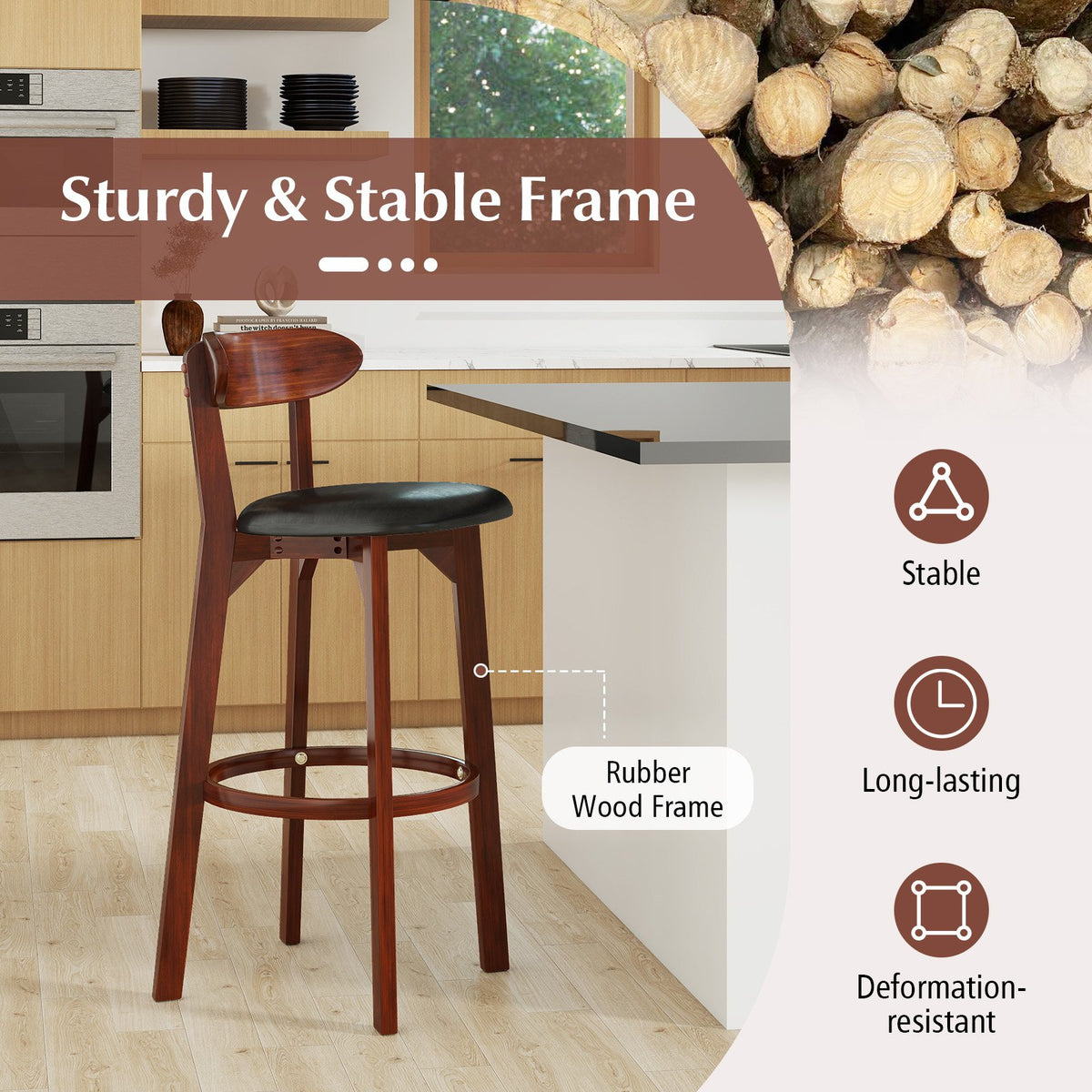 Set of 2 29 Inch Modern Armless Upholstered Cushioned Seat Island Dining Chairs for Kitchen view 7