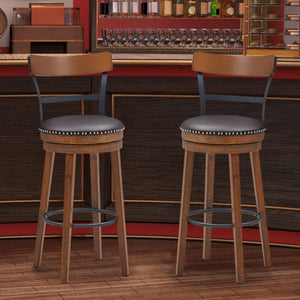 Set of 2 30.5 Inch Swivel Pub Height Bar Stool view 2