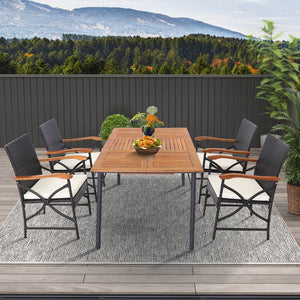 Set of 2/4 Patio Wicker Chairs with Soft Zippered Cushion-Set of 4 view 2