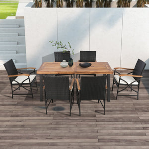 Set of 2/4 Patio Wicker Chairs with Soft Zippered Cushion-Set of 4 view 3