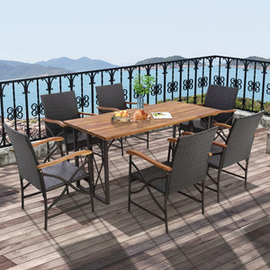 Set of 2/4 Patio Wicker Chairs with Soft Zippered Cushion-Set of 4 view 5