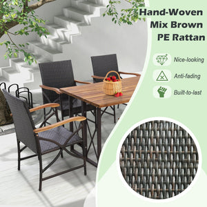 Set of 2/4 Patio Wicker Chairs with Soft Zippered Cushion-Set of 4 view 6