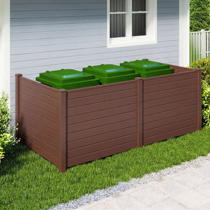 Set of 2 48 x 38 Inch Air Conditioner Fence 2 Panels with Metal Ground Stakes-Brown view 2