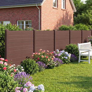 Set of 2 48 x 38 Inch Air Conditioner Fence 2 Panels with Metal Ground Stakes-Brown view 3