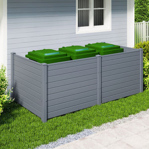 Set of 2 48 x 38 Inch Air Conditioner Fence 2 Panels with Metal Ground Stakes-Gray view 2