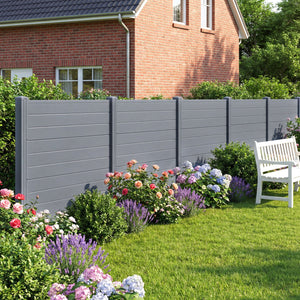 Set of 2 48 x 38 Inch Air Conditioner Fence 2 Panels with Metal Ground Stakes-Gray view 3