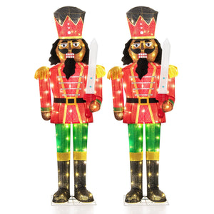 Set of 2 5 FT Giant Nutcracker with Glitter Sword