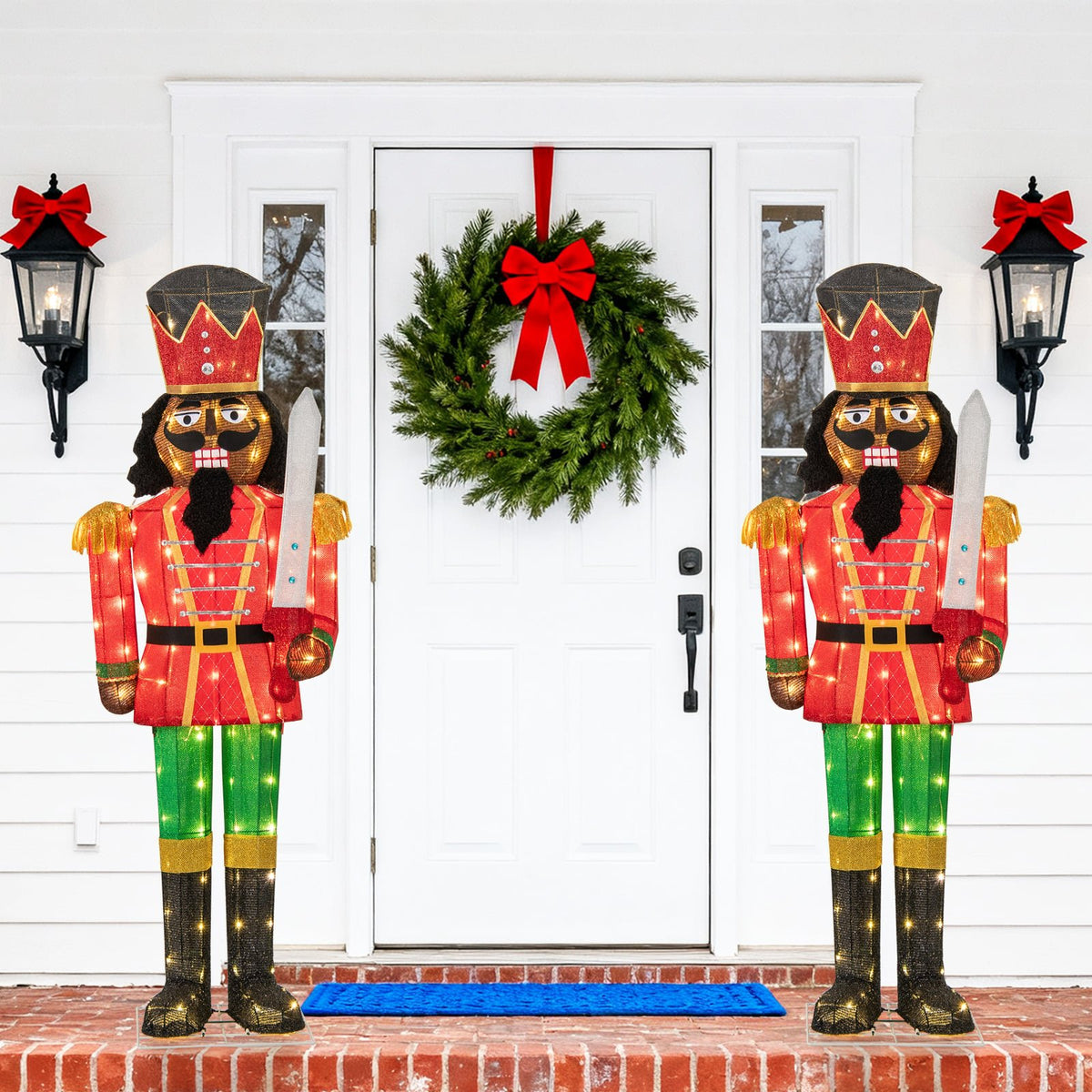 Set of 2 5 FT Giant Nutcracker with Glitter Sword view 2