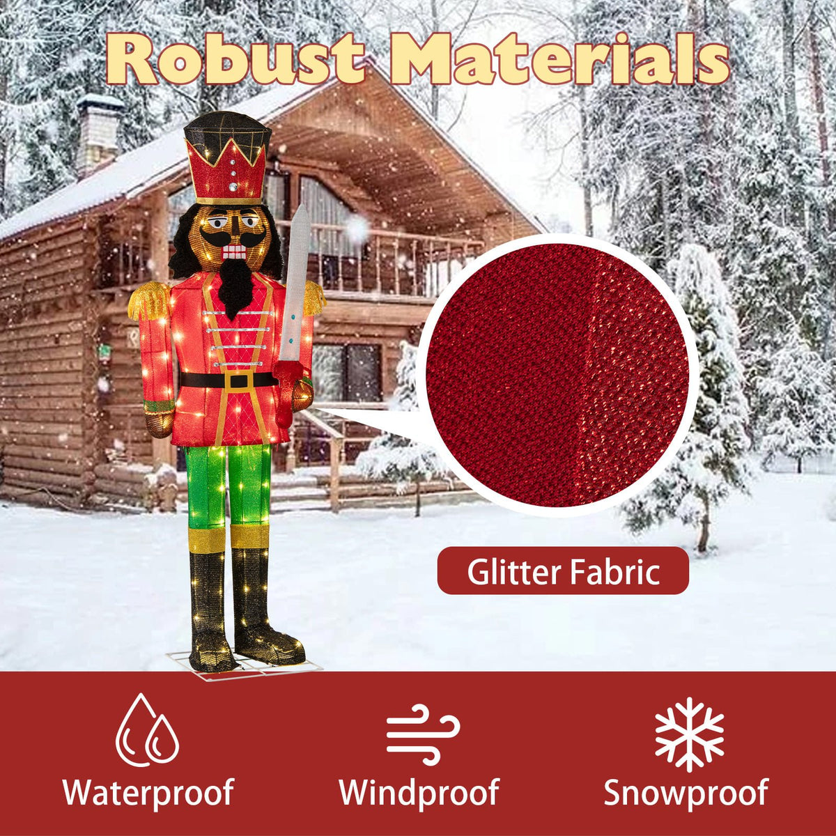 Set of 2 5 FT Giant Nutcracker with Glitter Sword view 7
