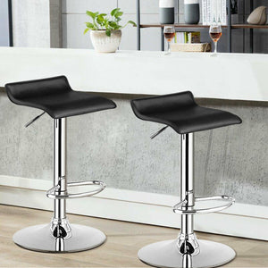 Set of 2 Adjustable PU Leather Backless Bar Stools-Black view 6