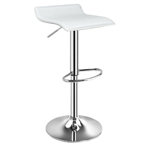 Set of 2 Adjustable PU Leather Backless Bar Stools-White view 4