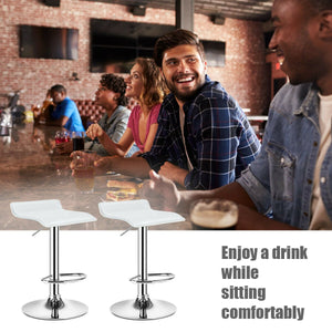 Set of 2 Adjustable PU Leather Backless Bar Stools-White view 6