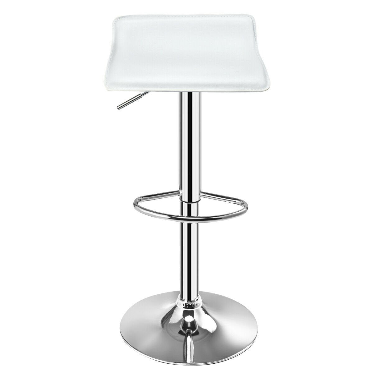 Set of 2 Adjustable PU Leather Backless Bar Stools-White view 8