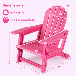 Set of 2 All-Weather Outdoor Kids Patio Seating with Ergonomic Design-Pink view 3
