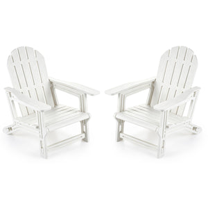 Set of 2 All-Weather Outdoor Kids Patio Seating with Ergonomic Design-White