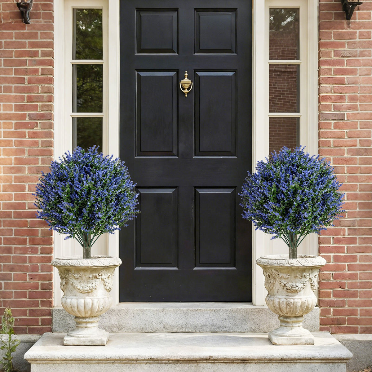 Set of 2 Artificial Lavender Topiary Ball Trees with Ground Spikes view 2