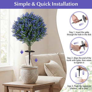 Set of 2 Artificial Lavender Topiary Ball Trees with Ground Spikes view 6