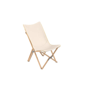 Set of 2 Bamboo Dorm Chair with Storage Pocket for Camping and Fishing-Beige view 4