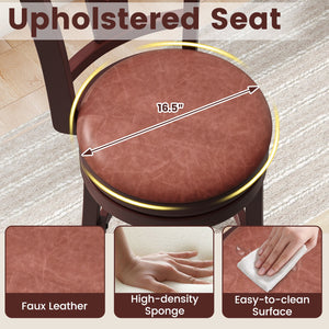 Set of 2 Counter Height Swivel Barstools with High Backs and Footrests-26 inches view 4