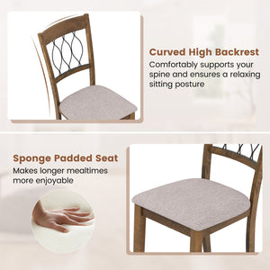 Set of 2 Dining Chair Fabric/Faux Leather Upholstered with Padded Seat-Rustic Brown view 8