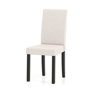 Set of 2 Dining Chair Mid-Century Modern Fabric Upholstered Parson Chairs-Beige view 4
