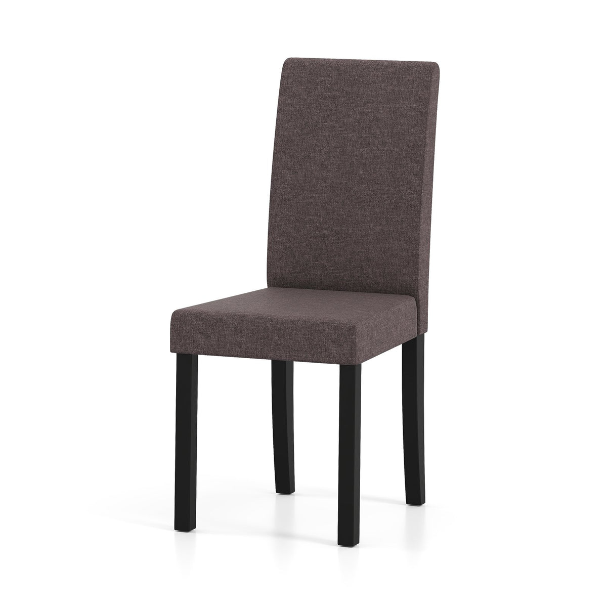 Set of 2 Dining Chair Mid-Century Modern Fabric Upholstered Parson Chairs-Brown view 4