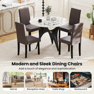 Set of 2 Dining Chair Mid-Century Modern Fabric Upholstered Parson Chairs-Brown view 9