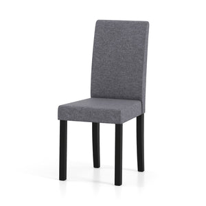 Set of 2 Dining Chair Mid-Century Modern Fabric Upholstered Parson Chairs-Dark Gray view 4