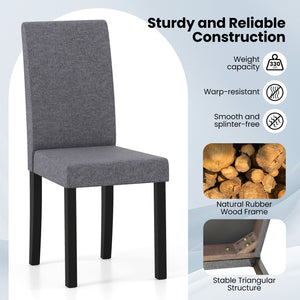 Set of 2 Dining Chair Mid-Century Modern Fabric Upholstered Parson Chairs-Dark Gray view 8