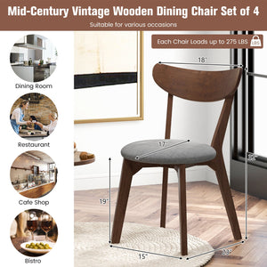 Set of 2 Dining Chairs Upholstered Curved Back Side view 5