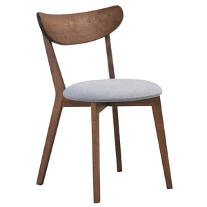 Set of 2 Dining Chairs Upholstered Curved Back Side view 9