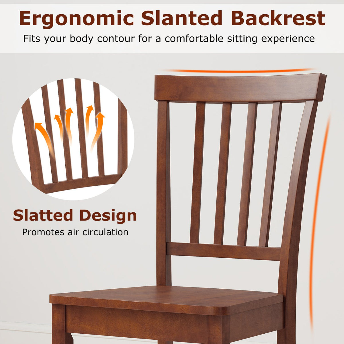 Set of 2 Dining Chairs with Solid Wooden Legs view 6