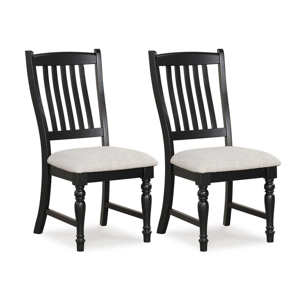 Set of 2 Dining Chairs Kitchen Side Chair with Solid Wood Legs-Black