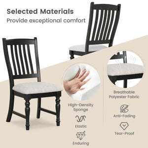 Set of 2 Dining Chairs Kitchen Side Chair with Solid Wood Legs-Black view 8