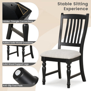 Set of 2 Dining Chairs Kitchen Side Chair with Solid Wood Legs-Black view 9