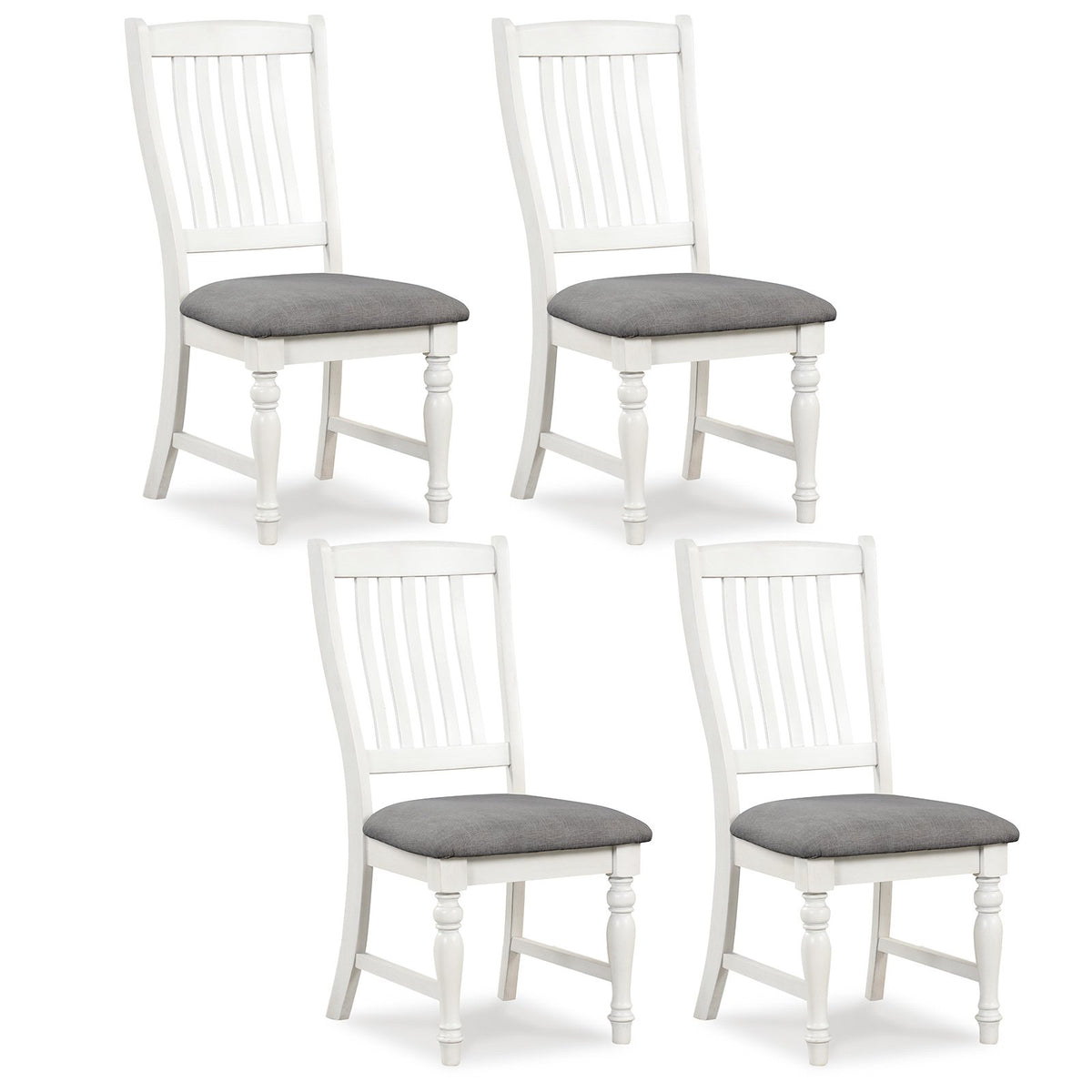 Set of 2 Dining Chairs Kitchen Side Chair with Solid Wood Legs-White view 4