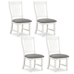 Set of 2 Dining Chairs Kitchen Side Chair with Solid Wood Legs-White view 4