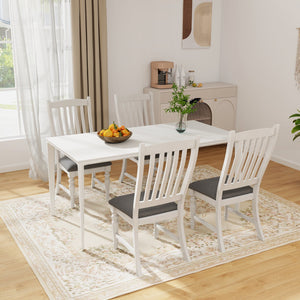 Set of 2 Dining Chairs Kitchen Side Chair with Solid Wood Legs-White view 9