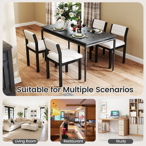 Set of 2 Dining Chairs Sherpa Upholstered Armless Chair with Wood Frame-White view 9